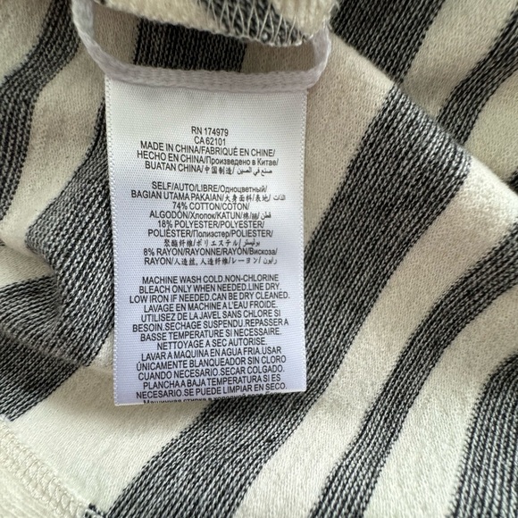 NWT BCBG MaxAzria Gray & White Striped Twist Front Midi dress Size S - Picture 8 of 12